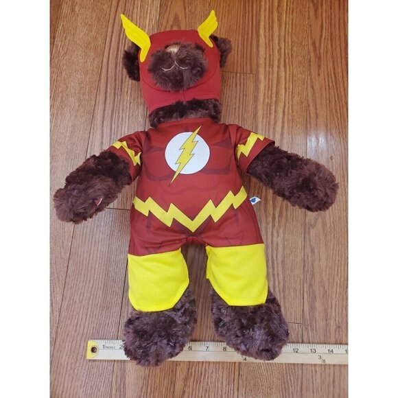 Brown Build-A-Bear Stuffed Animal Plush The Flash Outfit Wired Arms Sound‎ JL - Picture 11 of 13